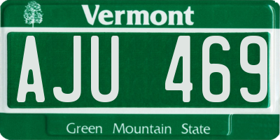 VT license plate AJU469