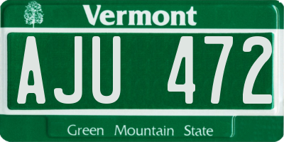 VT license plate AJU472