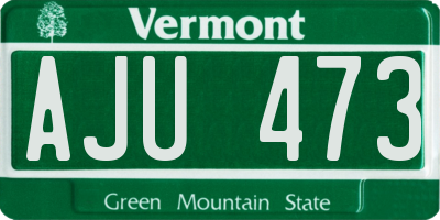 VT license plate AJU473