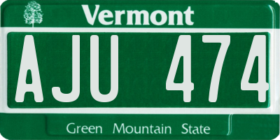 VT license plate AJU474