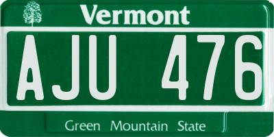 VT license plate AJU476