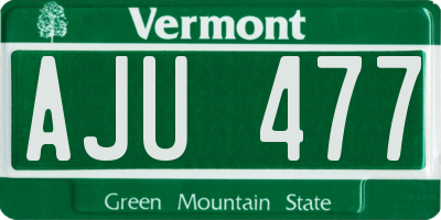 VT license plate AJU477