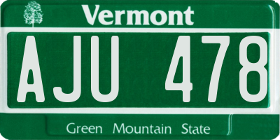 VT license plate AJU478