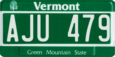 VT license plate AJU479