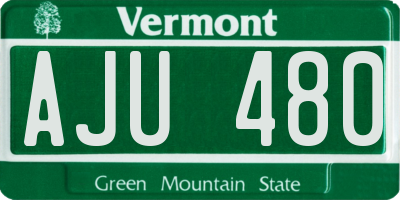 VT license plate AJU480