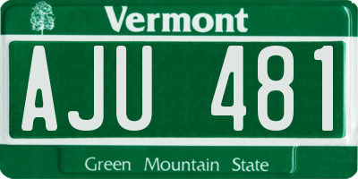VT license plate AJU481