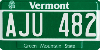 VT license plate AJU482