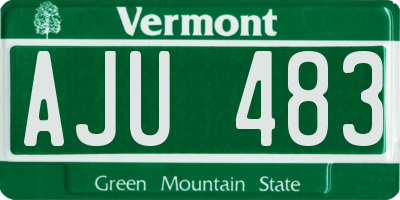 VT license plate AJU483