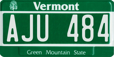 VT license plate AJU484