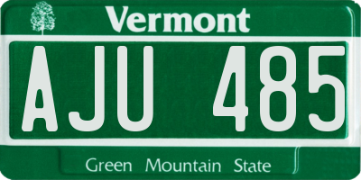 VT license plate AJU485