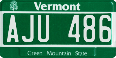 VT license plate AJU486