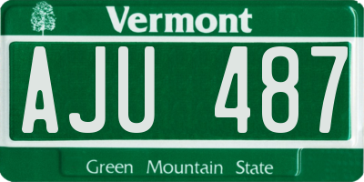 VT license plate AJU487