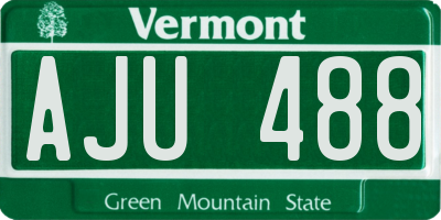 VT license plate AJU488