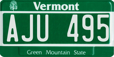 VT license plate AJU495