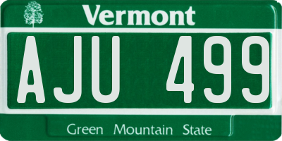 VT license plate AJU499