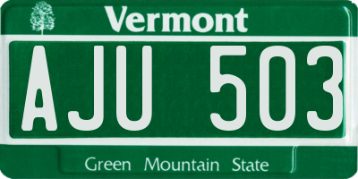 VT license plate AJU503