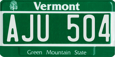 VT license plate AJU504