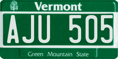 VT license plate AJU505