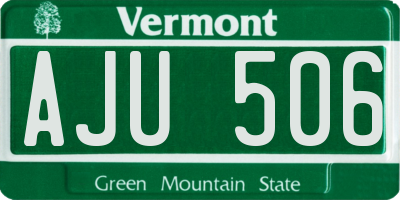 VT license plate AJU506