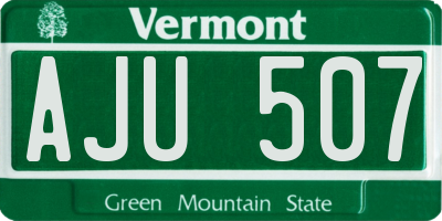 VT license plate AJU507