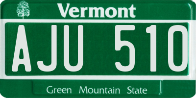 VT license plate AJU510