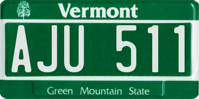 VT license plate AJU511