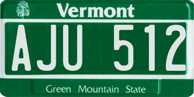 VT license plate AJU512