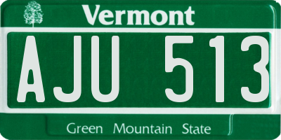 VT license plate AJU513