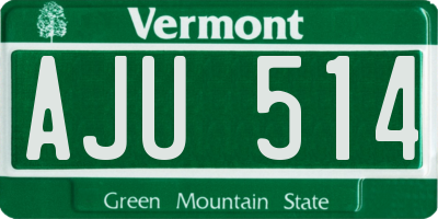 VT license plate AJU514
