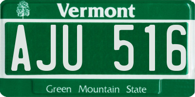 VT license plate AJU516