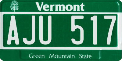VT license plate AJU517