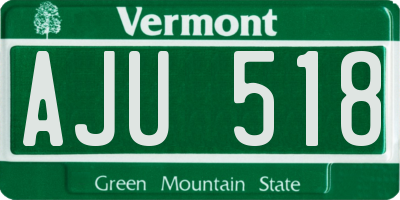 VT license plate AJU518