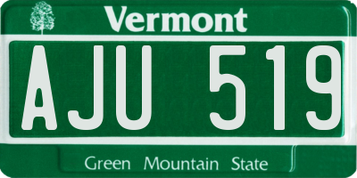 VT license plate AJU519