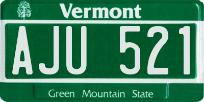 VT license plate AJU521