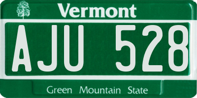 VT license plate AJU528