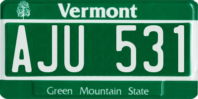 VT license plate AJU531