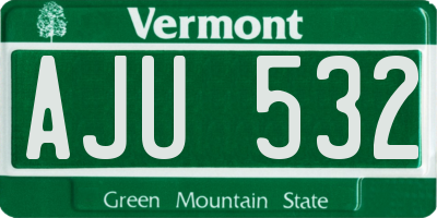 VT license plate AJU532