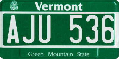 VT license plate AJU536