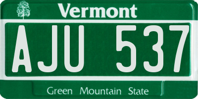VT license plate AJU537