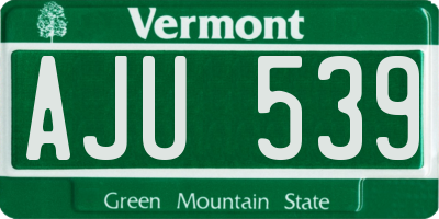 VT license plate AJU539