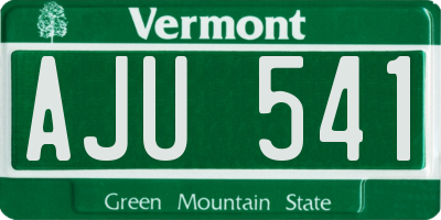 VT license plate AJU541