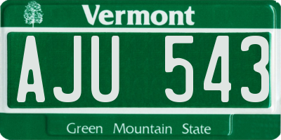 VT license plate AJU543