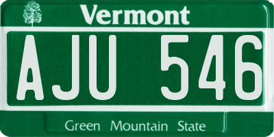 VT license plate AJU546
