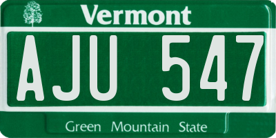 VT license plate AJU547
