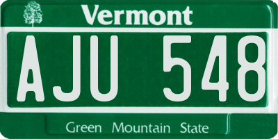 VT license plate AJU548