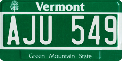 VT license plate AJU549