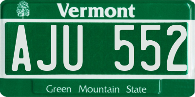 VT license plate AJU552