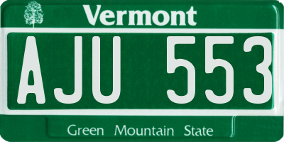 VT license plate AJU553