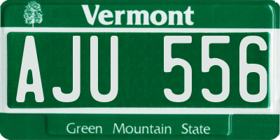VT license plate AJU556