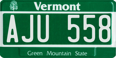 VT license plate AJU558